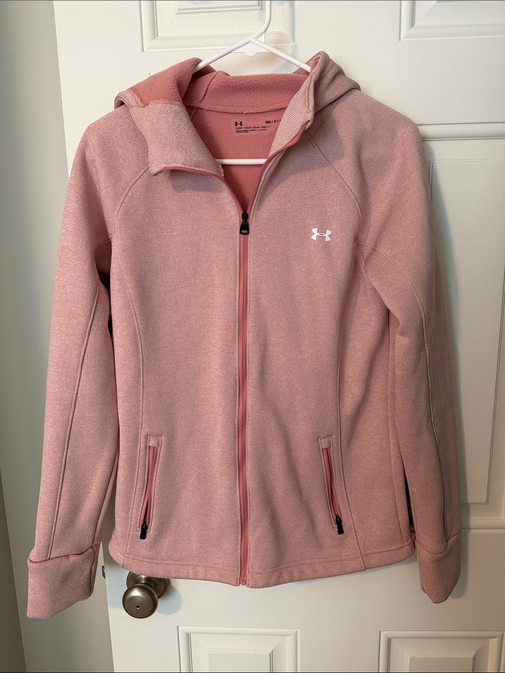 Under Armour Light Pink Fleece Hooded Full-Zip Jacket